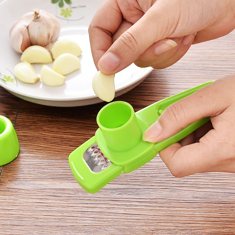 1Pc Knoblauch Presse Kunststoff Edelstahl Manuelle Knoblauch Presser Brecher Ingwer Cutter Schleifen Werkzeug Küche Kochen Werkzeuge