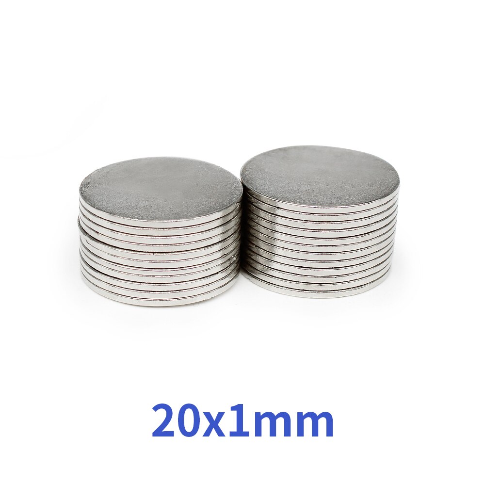 5/10/20/50/100/200 stk 20 x 1 mm stærke kraftige magneter 20 x 1mm runde søgemagnet 20mm x 1mm permanent neodym magnetskive 20*1