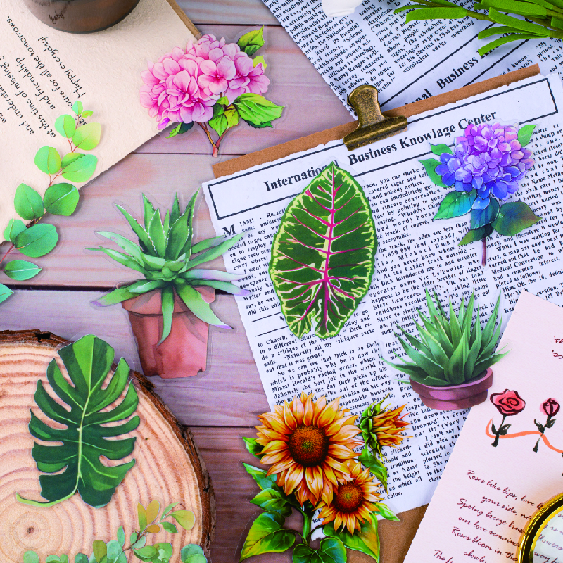 4 styl 8 sztuk letni deszcz las seria roślin motyw roślin naklejki DIY naklejki Scrapbooking materiał ręcznie robiony pamiętnik album