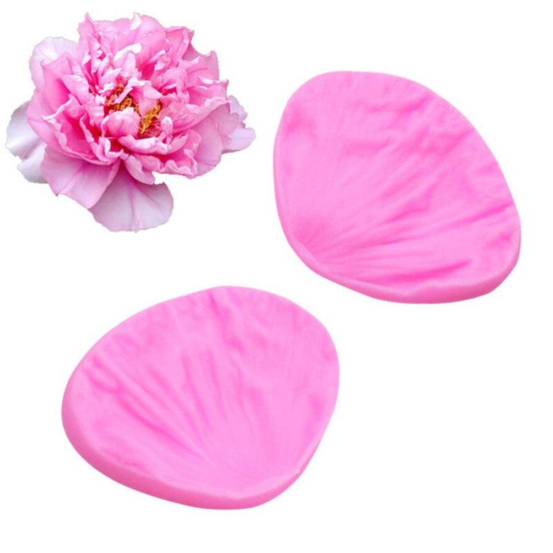 3D peonía flor pétalos en relieve molde de silicona de utensilios para decoración de tortas con Fondant Chocolate pastillaje moldes de caramelo de arcilla