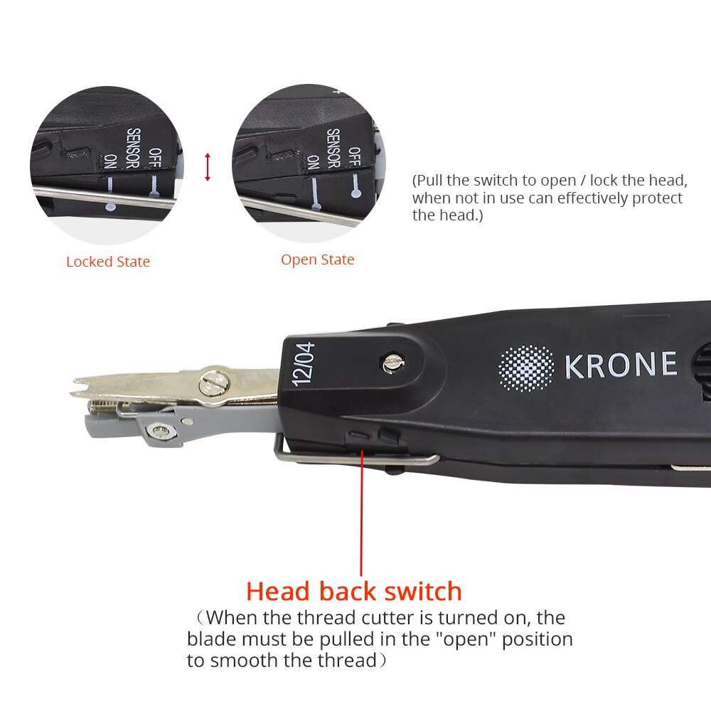 TISHRIC Krone RJ45 crimpadora lsa-plus Cable de teléfono de telecomunicación RJ11 juego de red de punzonado óptico, herramienta de prensado