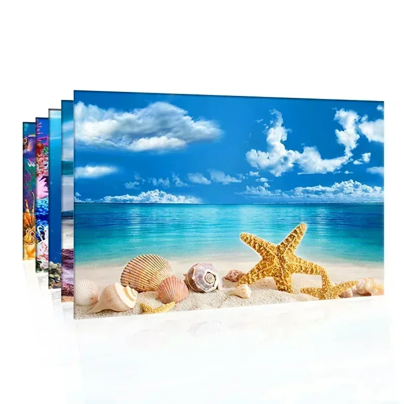 Décoration de fond d'aquarium avec plante océanique 3D, affiche d'autocollant précieux, peinture Aquas550Fish, accessoires d'aquarium