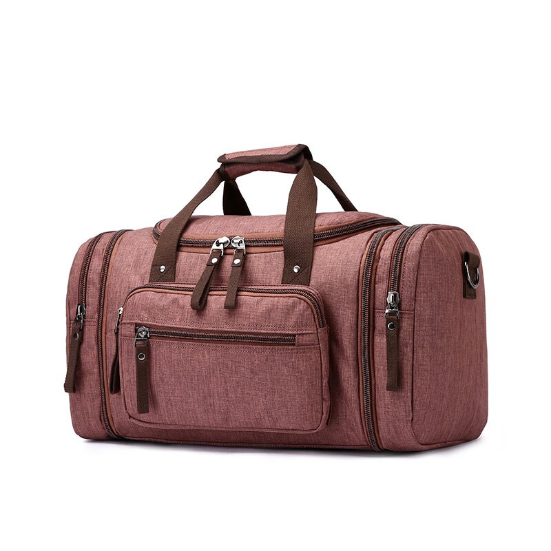 Scione bolsas de equipaje a prueba de agua, bolsos de lona de viaje de gran capacidad para hombre, bolsos de informales para la noche y el fin de semana, bolso grande de hombro: Brown