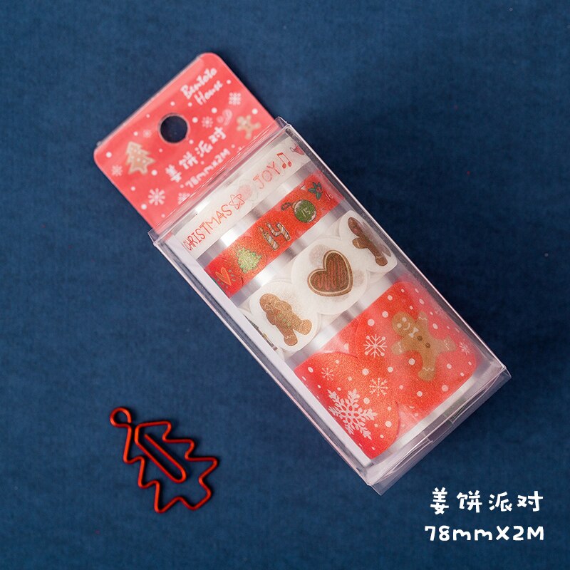 7.8cm * 2m bonito feliz natal série máscara fita scrapbooking decorativo washi fita diário caderno álbum diy artesanato crianças presente: A