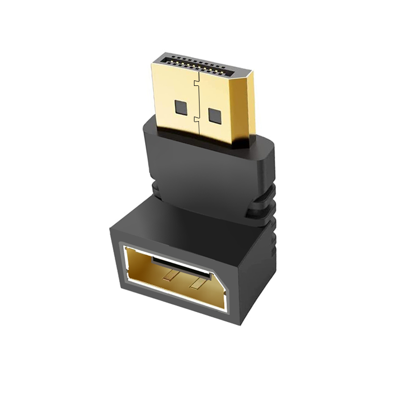 Displayport-adaptador de 90 grados, conector convertidor macho a hembra, vídeo HD para ordenador portátil, Monitor, proyector, HDTV DP: green