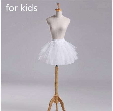 Jupon en tulle blanc, accessoires de mariage, couches de robe de bal, jupe Cancan Crinoline, taille réglable: hoopless for kid
