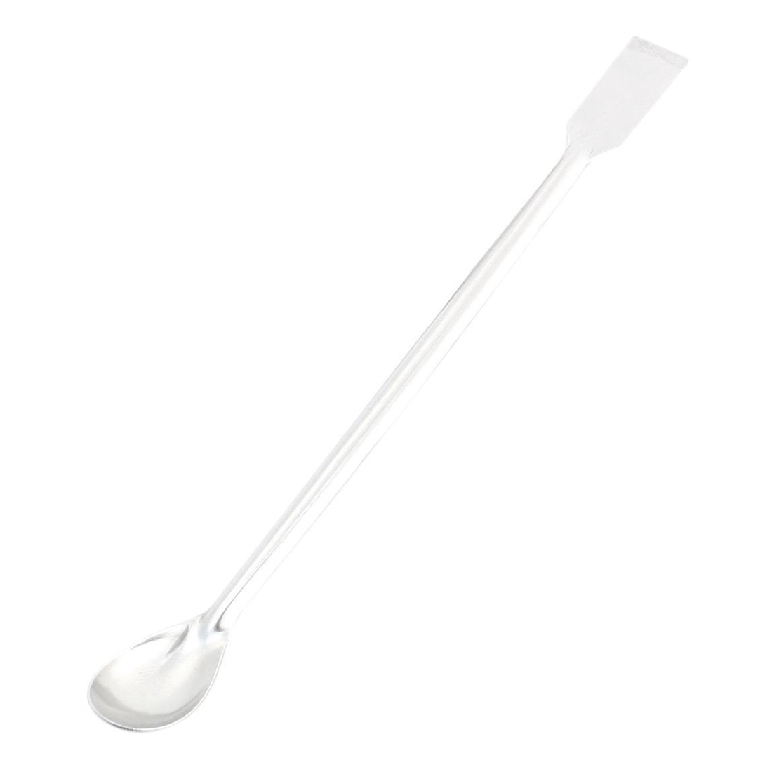 22 cm skje form profil stripe støpt gjenstand dekorasjon sølv lang rustfritt stål laboratorium dobbelt ende reagens spatel stucc