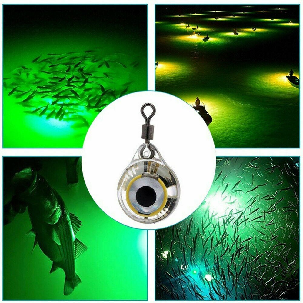 Señuelo de pesca con luz LED, forma de ojo, calamar, luminoso, para atraer peces, IP68, 20x