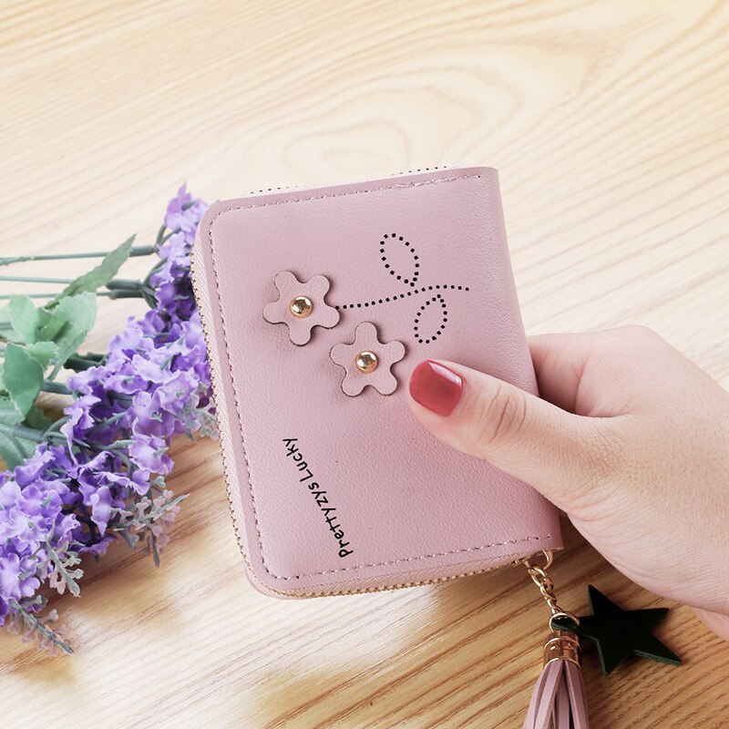 Short Wallet Women's Zipper Coin Bag Cute Flower Korean-style Style Mini Hipster Purse