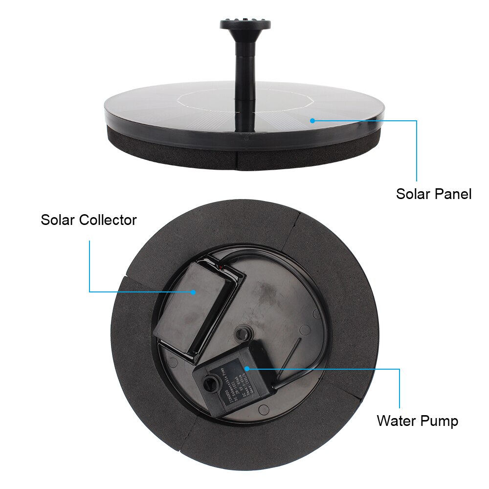Solar Fountain Floating Garden Decoration Solar Panel Bird Bath Powered Fountain Pond Patio Garden Waterfall Fountain Pump