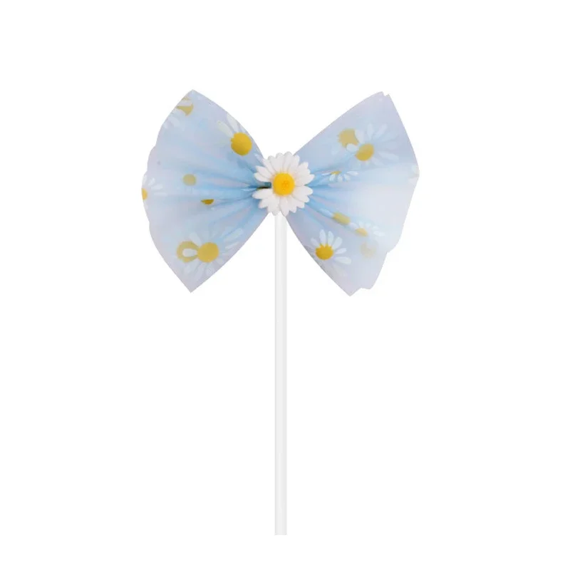1/5 stk. kagetopper marguerit blomst sløjfe kageplugin cupcake dessertdekoration bagetilbehør fødselsdag babyshower festdekoration: Myntegrøn