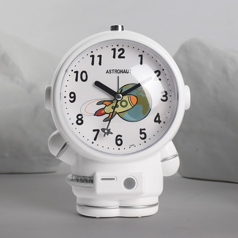 Astronaut Wekker Kan Praten Wekker Voor Kinderen En Jongens Wake-Up Artefact Stille Klok Desktop Studenten Snooze functie: B