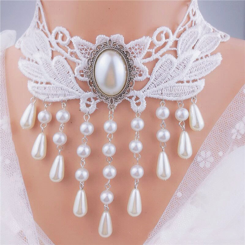 Rose Bloem Kralen Kwastje Mode Fluwelen Choker Voor Vrouwen Vintage Sexy Kant Ketting Meisje Hals Sieraden Accessoires: C