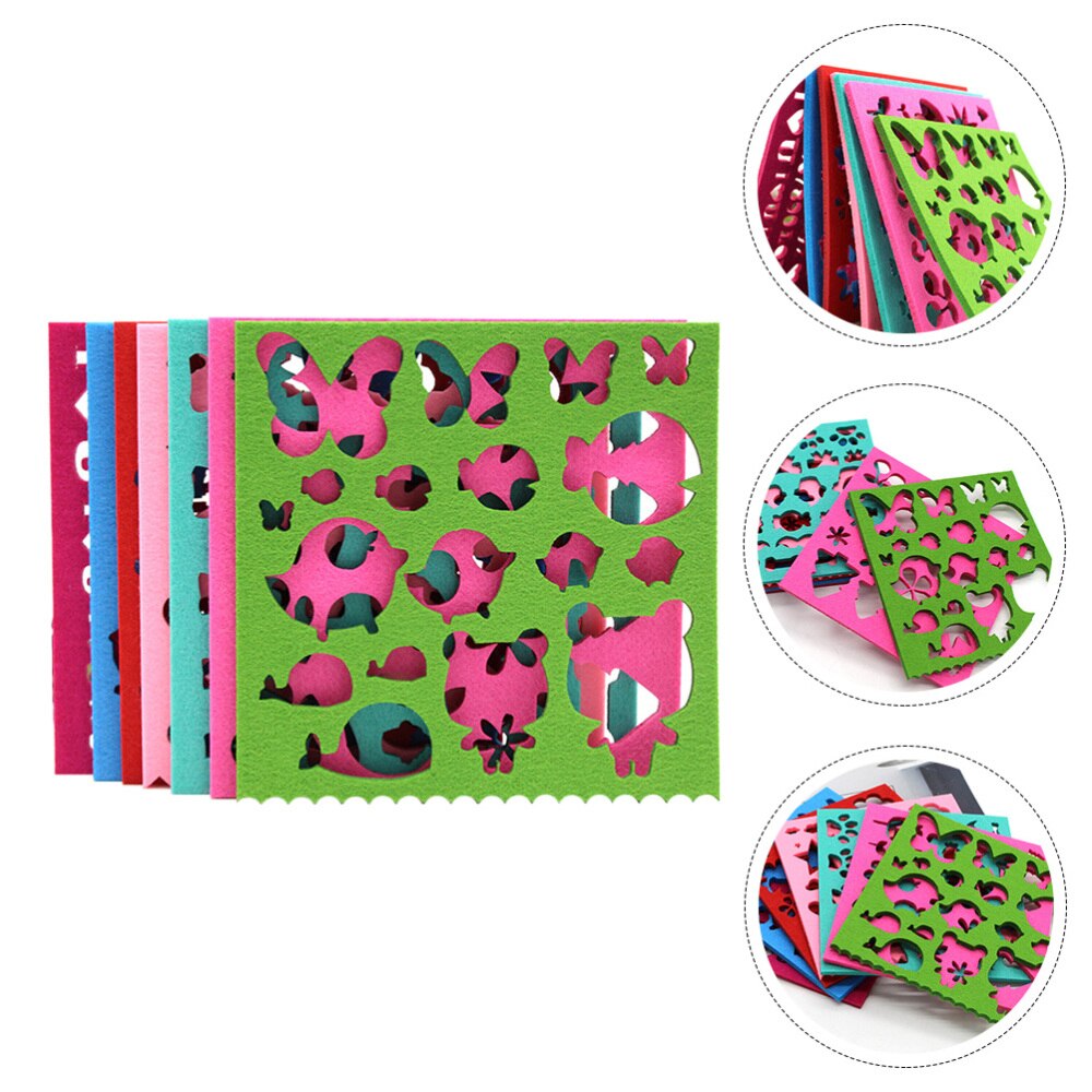 7pcs Wool Felt Shape Needle Felt DIY Craft Stencil Applique Craft