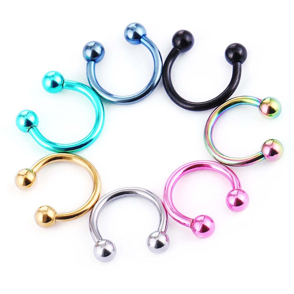 1pc 1.2mm 16G Circulaire Horseshoe Piercing Multipurpose Neusgat Nose Ring Lip Piercing Rvs Pircing Nariz Body sieraden