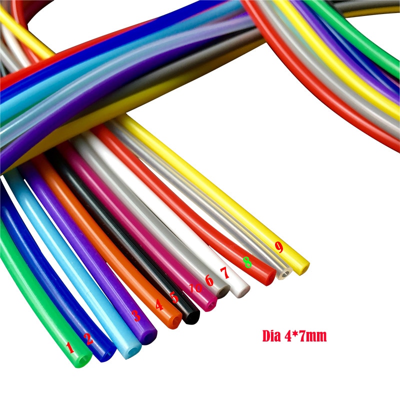 4 x 7 zwart wit roze oranje blauw groen geel paars siliconen rubberen buis binnen x buiten diameter pijp slang loodgieterswerk aquarium water