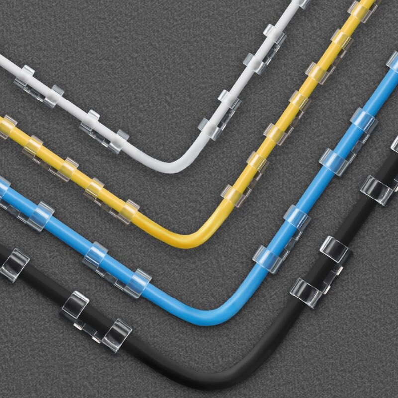 20 Pack Transparent Cable Clips Organizer Wire Holder Cord Management Self-Adhesive Cable Fixed Clamp Easy to Use