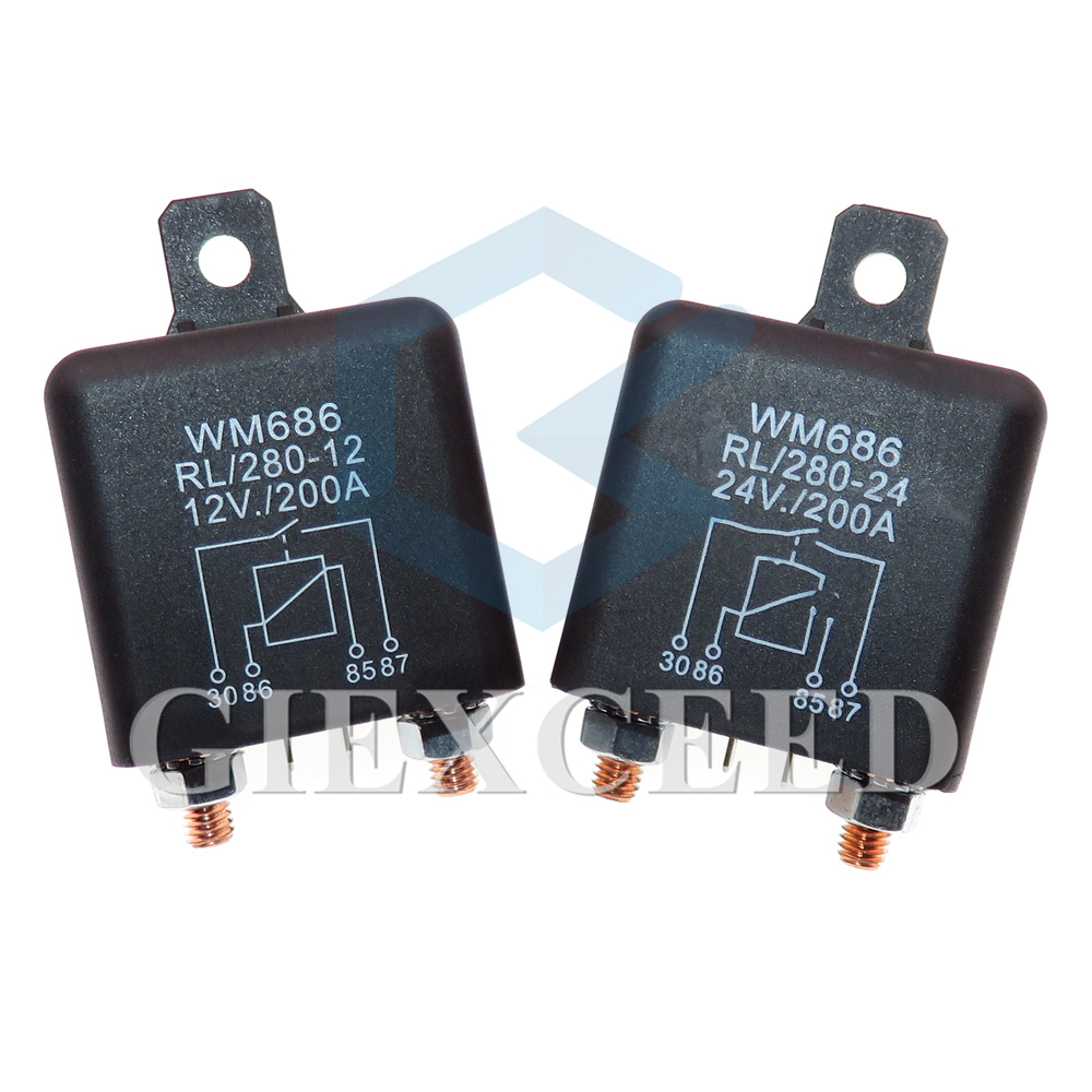 Relais 12V-48V DC 200A pour voiture et camion, commutateur de moteur, démarrage continu, automobile