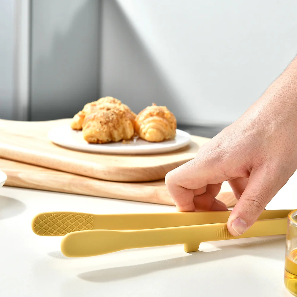 1Pcs Silicone Toast Tongs Kitchen Accessories Trivet Tongs for Kitchen Tongs Non-slip Cooking Clip Clamp BBQ Salad Tools Grill