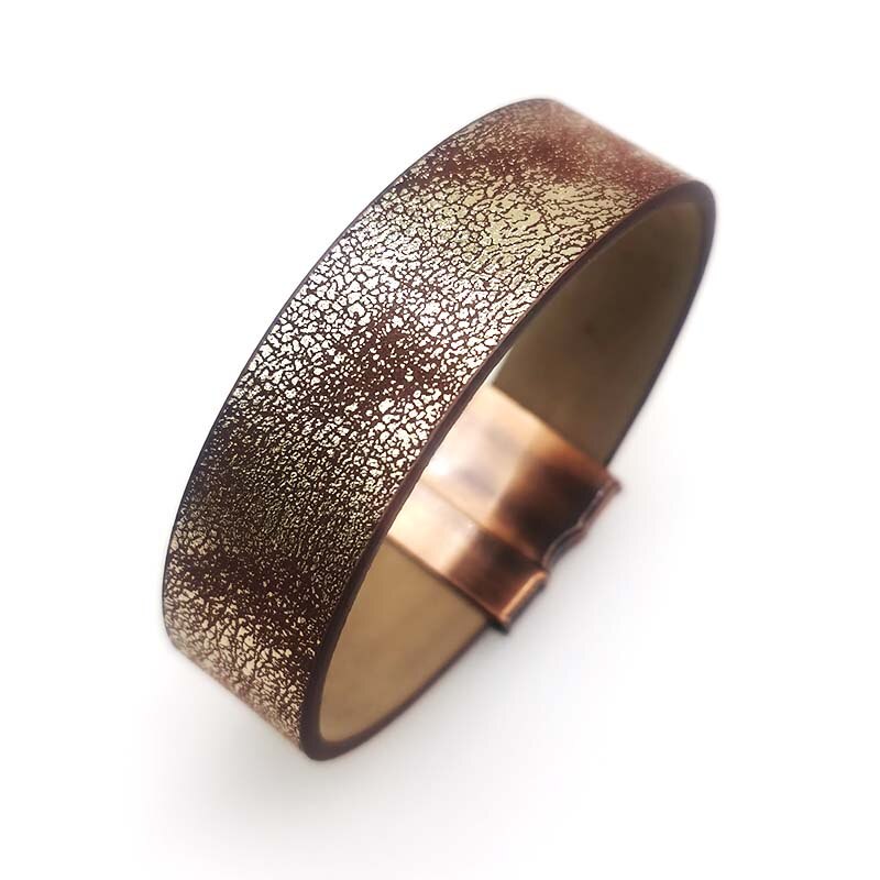 D & D-pulsera de cuero Vintage para mujer, brazalete con dijes magnéticos de arcoíris para hombre, pulsera de , joyería de Festival