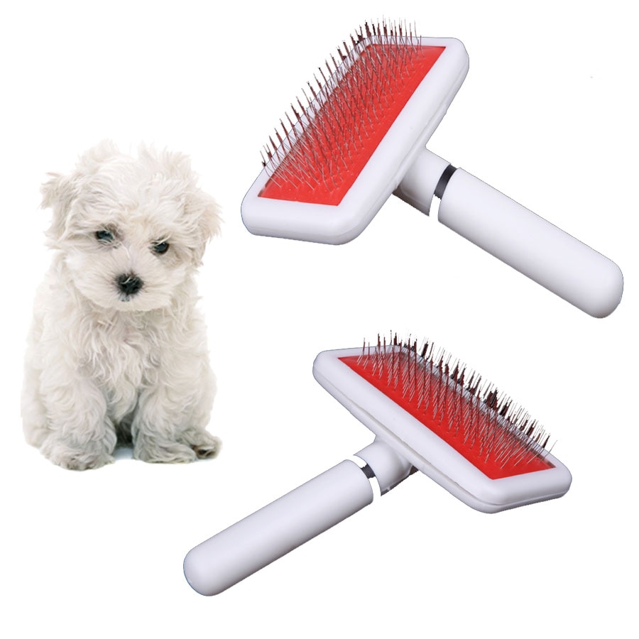 Hond Kam Lange Haar Borstel Plastic Handvat Puppy Kat Hond Massage Bad Borstel Snel Schoon Multifunctionele Pet Grooming Tool PD062