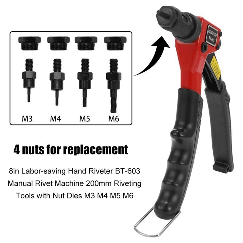 ! BT-603 Manual Riveter Tool (M3/M4/M5/M6) Hand Rivet Tool Kit Rivet Nut Setting Tool Nut Setter
