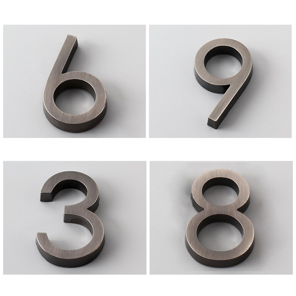 6cm Plated House Door Plaque Address Number Digit Figure Plate Sign Hotel Decor