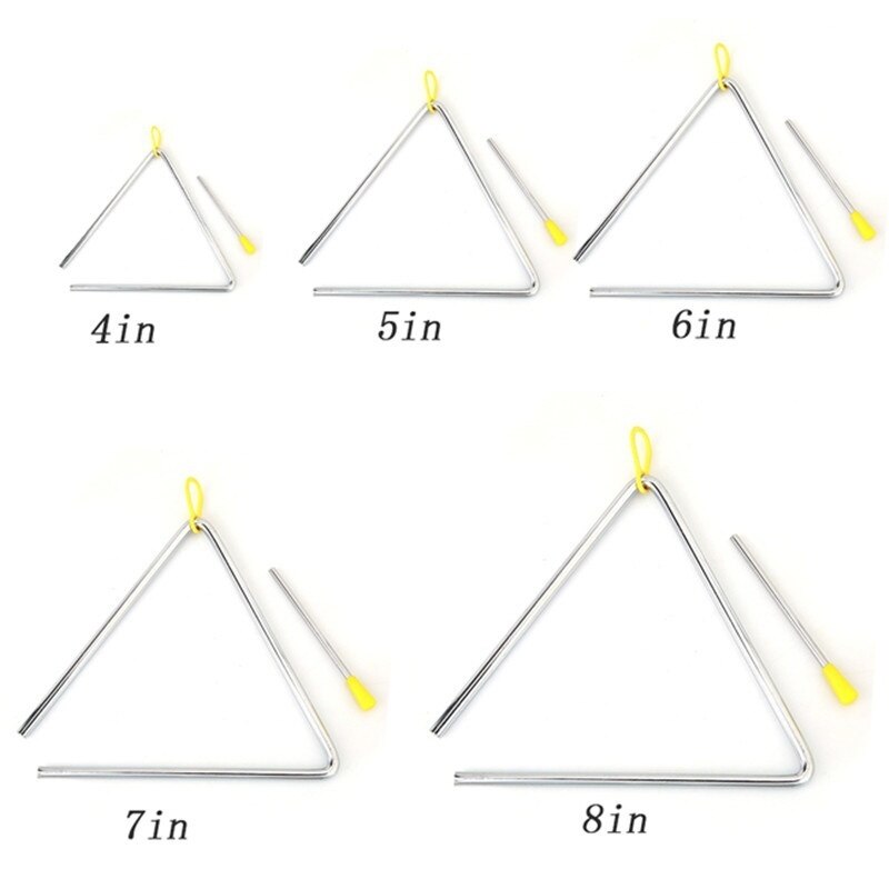 1Pc Triangle Orff Musical Instruments Band Percussion Educational Musical Triangolo for Children 4/5/6/7/8/ inch: 4 inch
