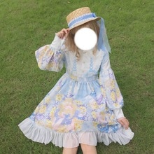 Japanese Lolita Dress Daisy Girl Long Sleeve Op Dress Japanese Small Fresh sweet dress