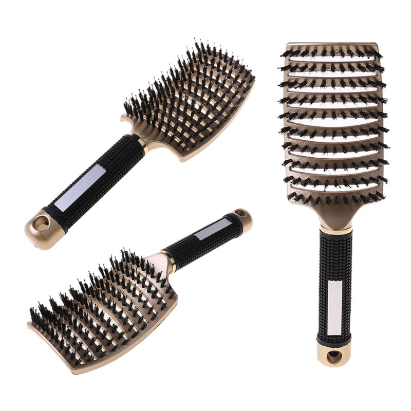 Salon Bristle &amp; Nylon Hairbrush Scalp Massage Comb Wet Hair Brush Wet Curly Hair Brush Hairdressing Styling Tools