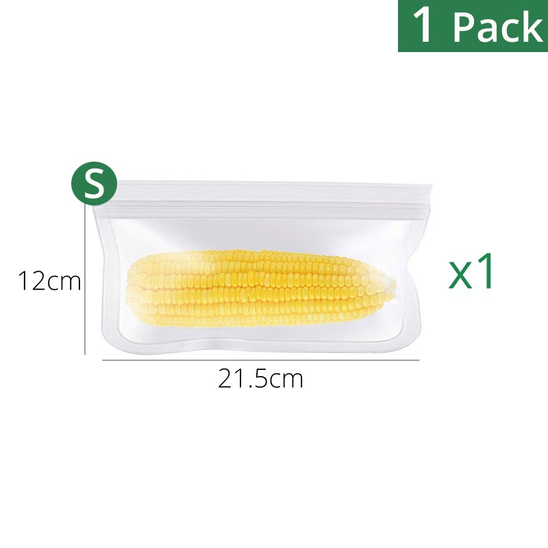 Food Storge Bags, Reusable Zero waste Airtight Seal Sandwich & Snacks & Fruit & Lunch Preservation Bags, Kitchen Tools: 1 x Small