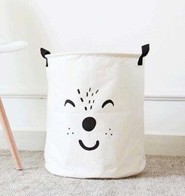 Grand panier à linge, joli panier de rangement pour vêtements, motif dessin animé, pour la maison, pour jouets d'enfants: Blanc