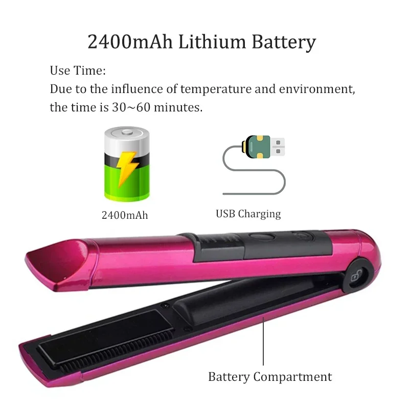USB Oplaadbare Professionele Haar Krultang 2 IN 1 Twist Draagbare Stijltang & Krultang Platte Haar Styler Styling Tool