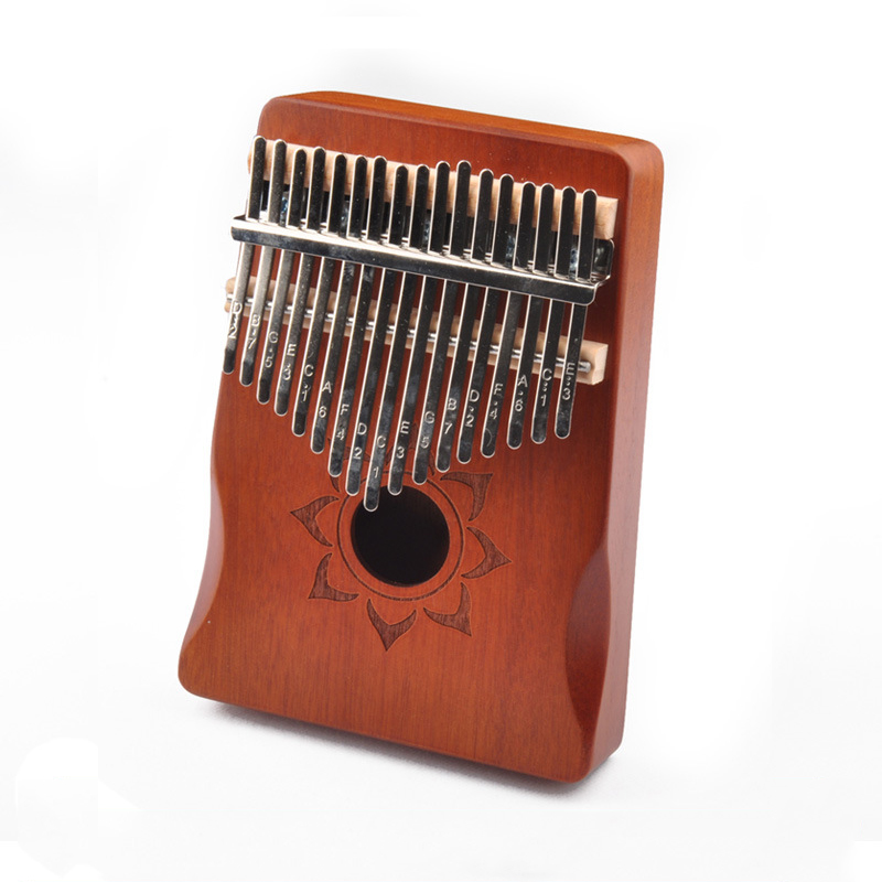 17 Keys Kalimba Thumb Piano Finger Flexible Piano African kalimba Made By Single Board Wood Mahogany Musical Instrument For Kids: retro lotus