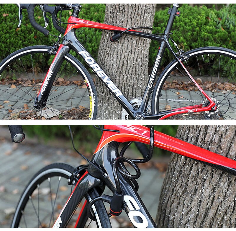 Tyverisikring sykkellås ståltrådsikker sykkellås mtb landeveissykkellås kombinasjon kabelsykkellåser