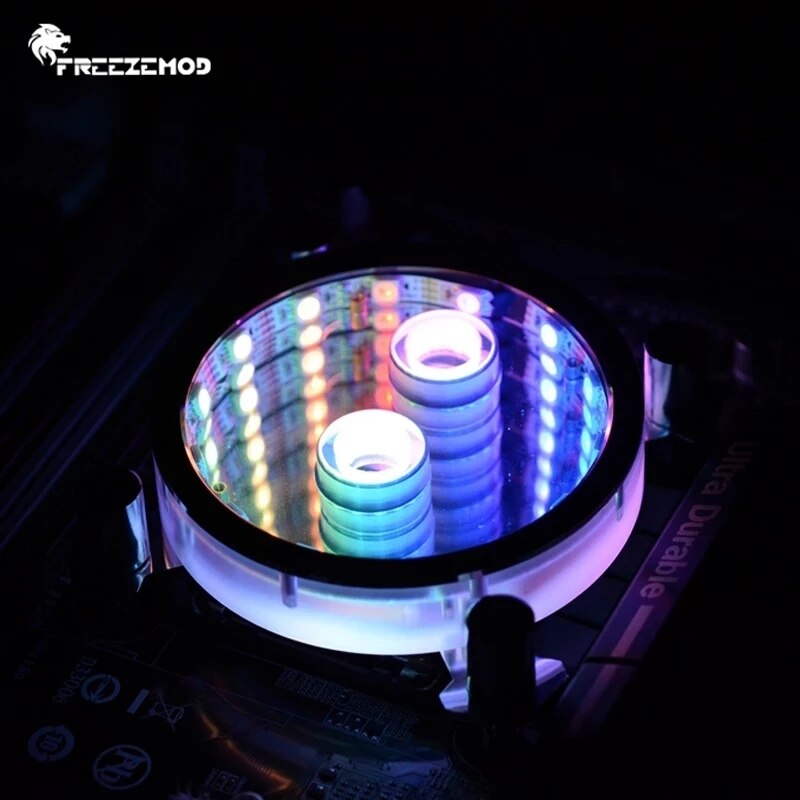 FREEZEMOD CPU Water Block For AMD/AM4 / Intel 115X 1366 CPU Cooler Radiator Heatsink 5V 3 Pin RGB AURA SYNC