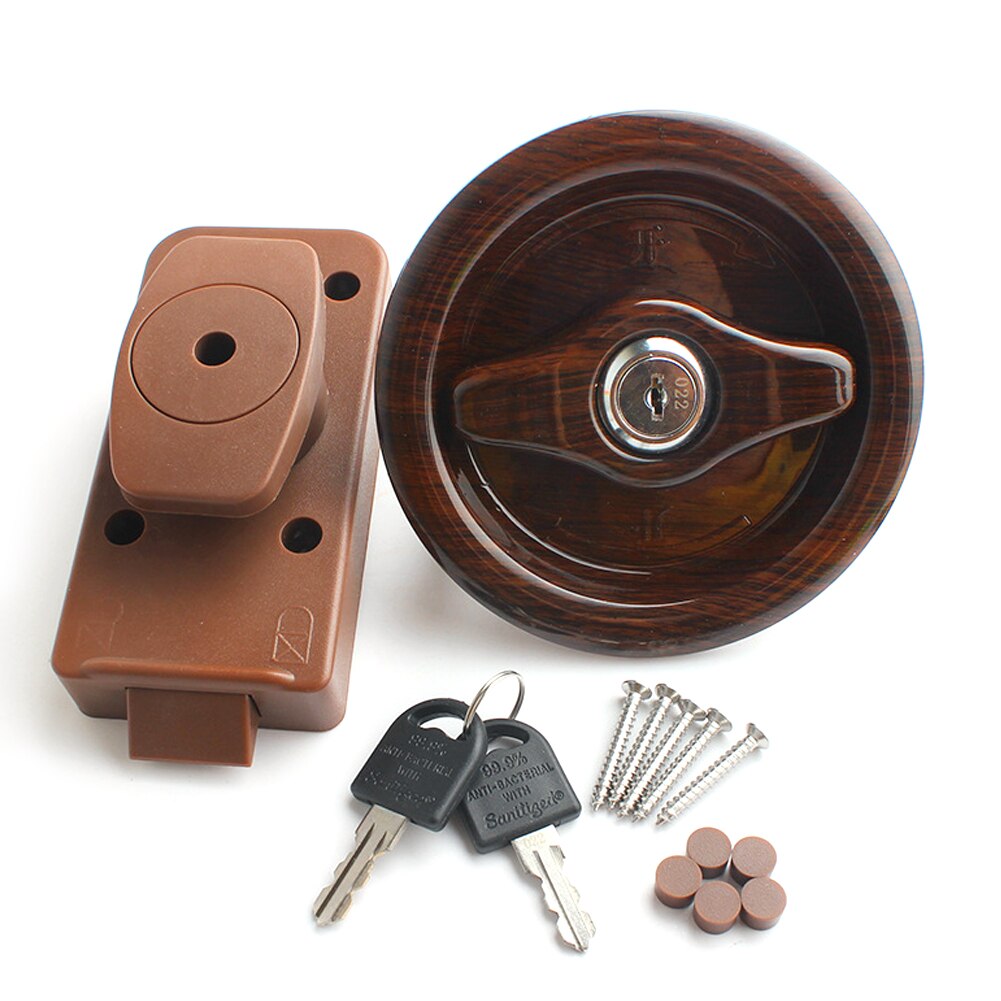 RV Door Lock with 2 Keys Set Bathroom for Motorhome Boat Marine Truck Caravan RV Camper Accessories for Door Thickness 24-45mm