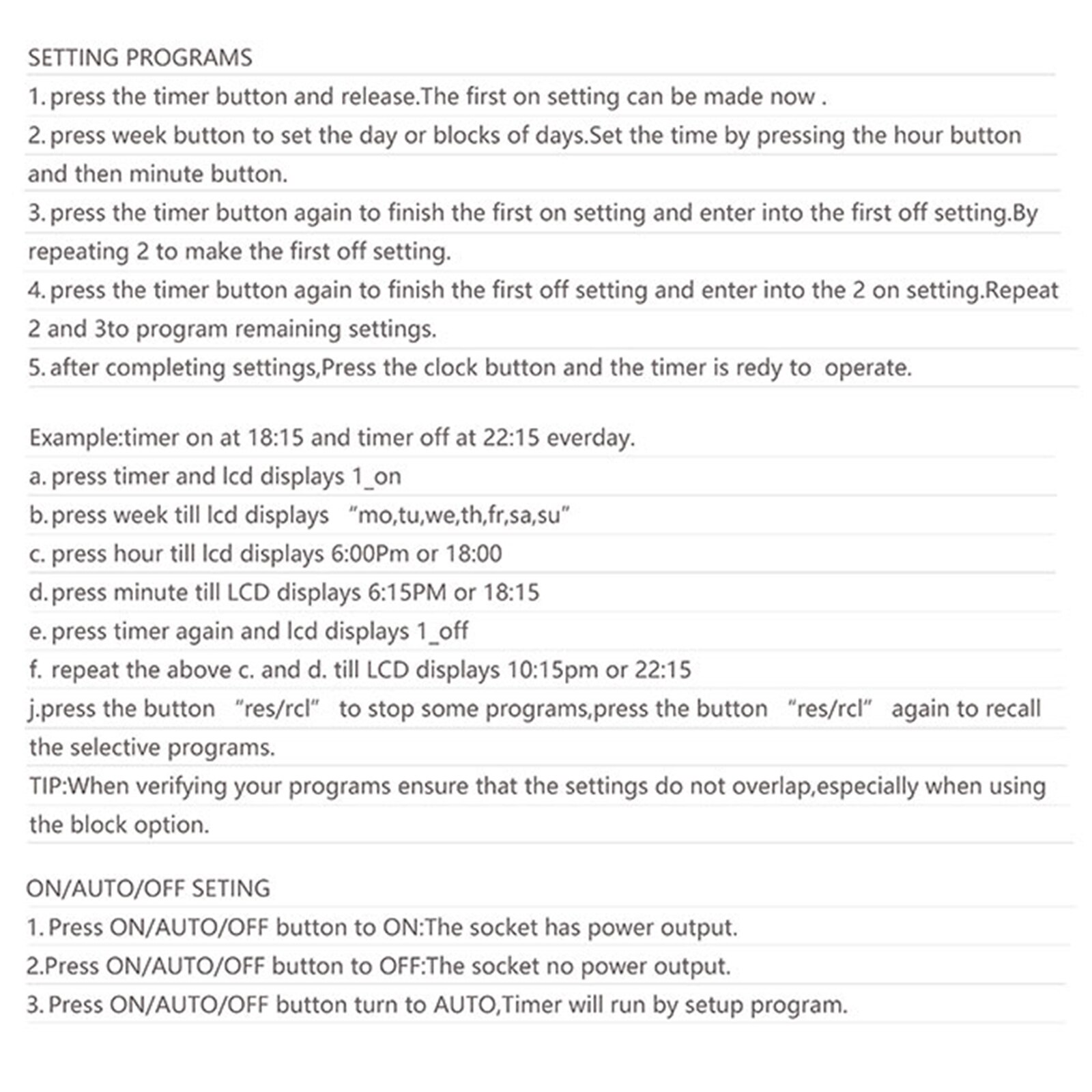 Timing Switch Adapter EU Plug Universal Socket AL-06 ABS LCD Display Office 220-240V Simplify Electronic Digital Outlet Timer