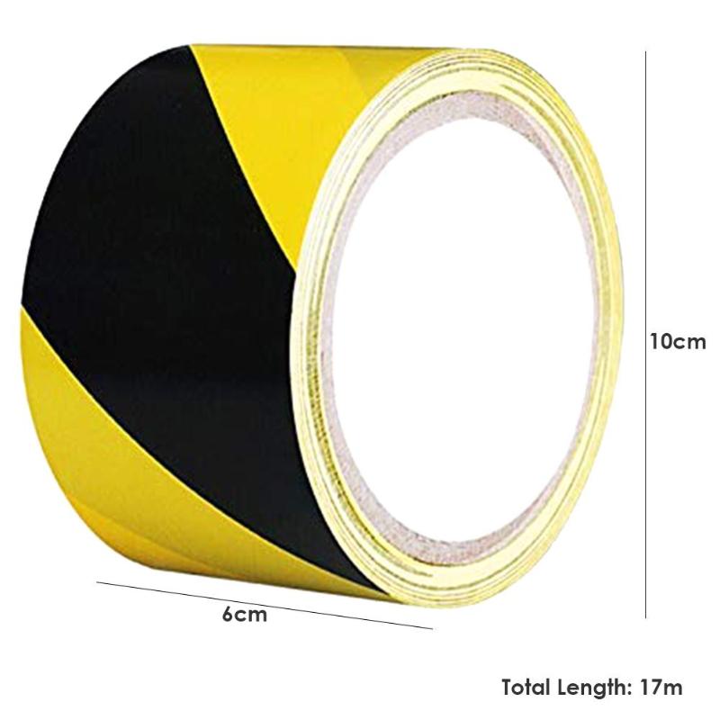 1 Roll PVC Self Adhesive Warning Tape Caution Mark Work Safety Remind Durable DIY Sticker for Safety Barrier Police Barricade: 60mm