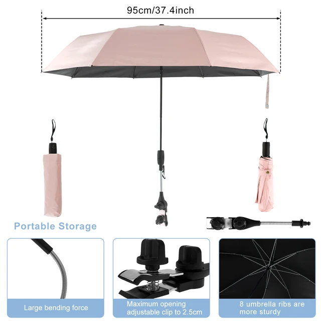 Paraguas para acampar y playa, sombrilla Anti-Uv, sombrilla para playa al aire libre, Clip de protección, equipo para sombrilla, lluvia con silla: Morado