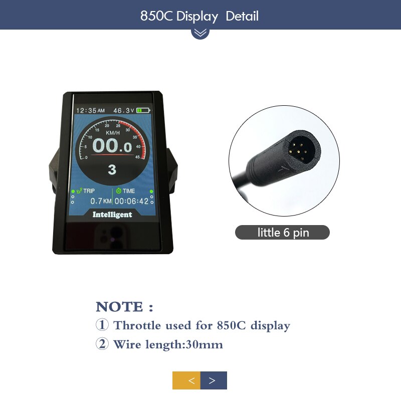 Tongsheng TSDZ2 6PIN Electric Bike 850C LCD Colour Screen Display For 250W 350W 500W Tongsheng Mid Drive Motor Conversion kit