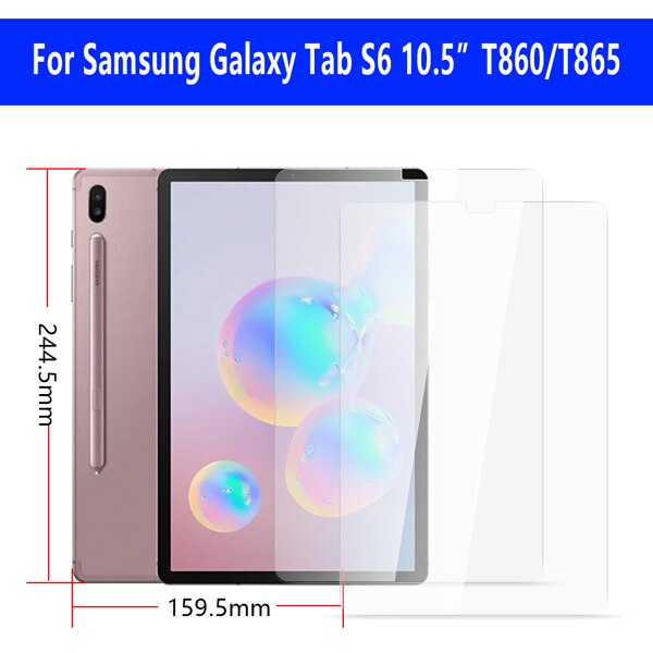2PCS! Screen Protector tempered guard For Samsung Galaxy Tab S6 10.5 T860 T865 SM-T860 SM-T865 Tempered Glass Protective Film: Default Title