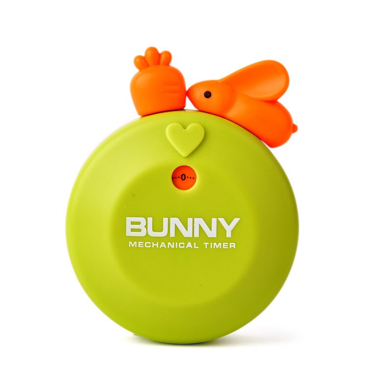 Minuterie de cuisine mécanique 60 Minutes, dessin animé lapin, navet, alarme, rappel de compteur, accessoires de cuisine utiles: Green