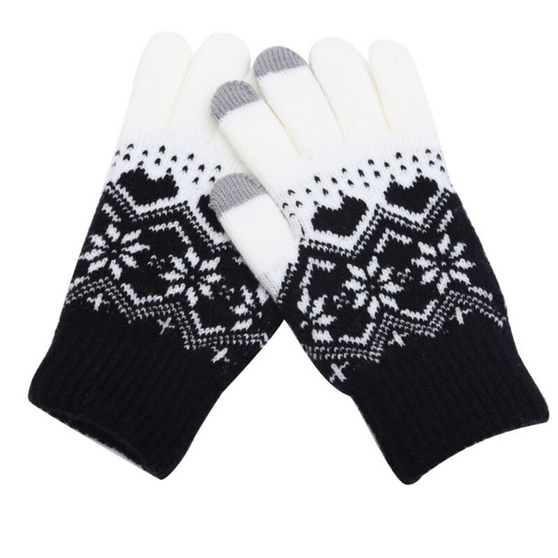 Volledige vinger Jacquard Handschoenen kind Volwassen vrouw Mannen Touch Screen Handschoenen Gebreide Handschoenen Winter Herfst Warm ST10: 2