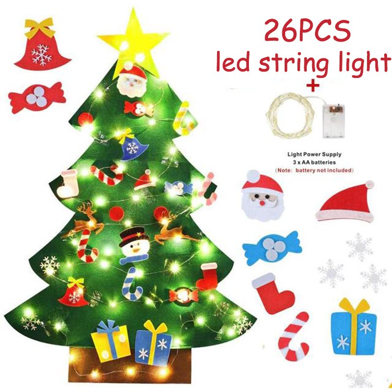 Artigianato fai-da-te LED albero di natale decorazioni di buon natale per la casa ornamento di natale regali di natale Navidad babbo natale capodanno: A 26PCS With light