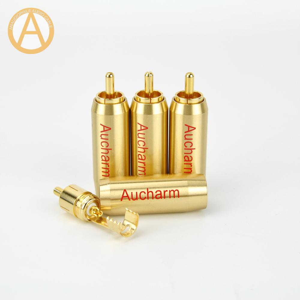 Premium RCA Plug Connector 100% Copper Self-Locking RCA Connector For HIFI Audio RCA Coaxial Video Cable DIY 10/7/6mm Diameter