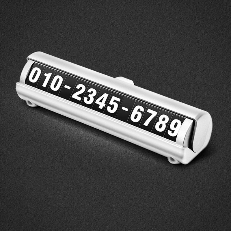 Car Temporary Stop Sign Stereo Reverse Temporary Parking Card Auto Phone Number Card Plate: White