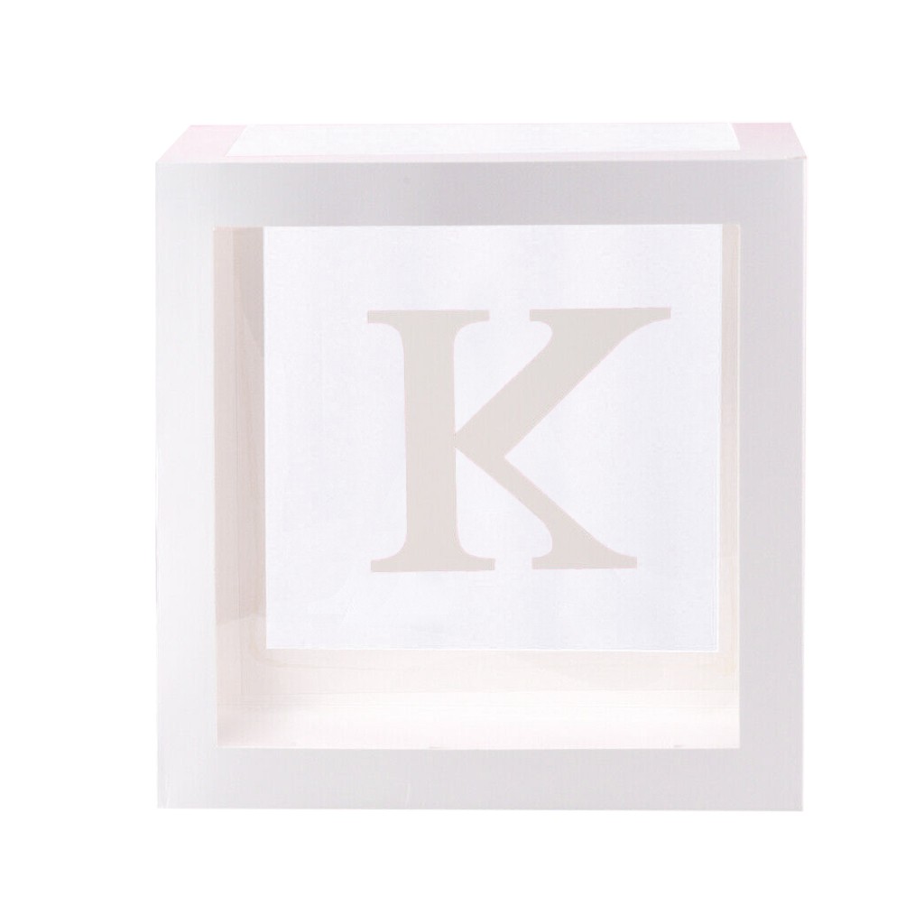 Lettre A-Z Cube Transparent coffrets enfant anniversaire bébé douche fête décoration emballage buffalo plaid emballage boîte: K