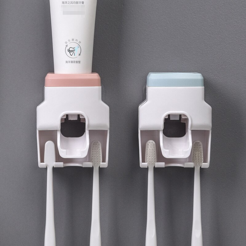 Automatisk tandpasta dispenser tandbørsteholder rack vægbeslag tandpasta klemme stativ tilbehør til badeværelset