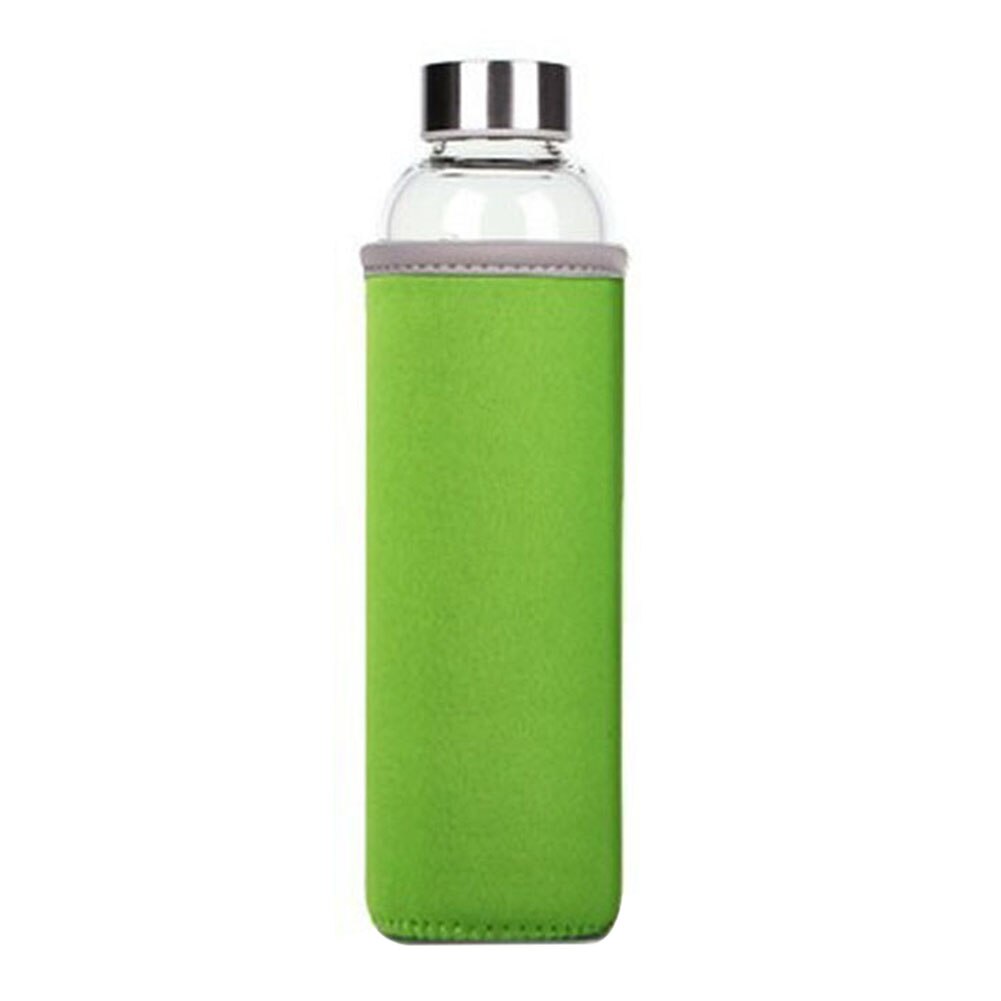 1 Set Water Fles En Beschermende Tas Reizen Office Home Glas Sport Water Met Thee Filter Zetgroep Beschermende Tas 550 Ml: green